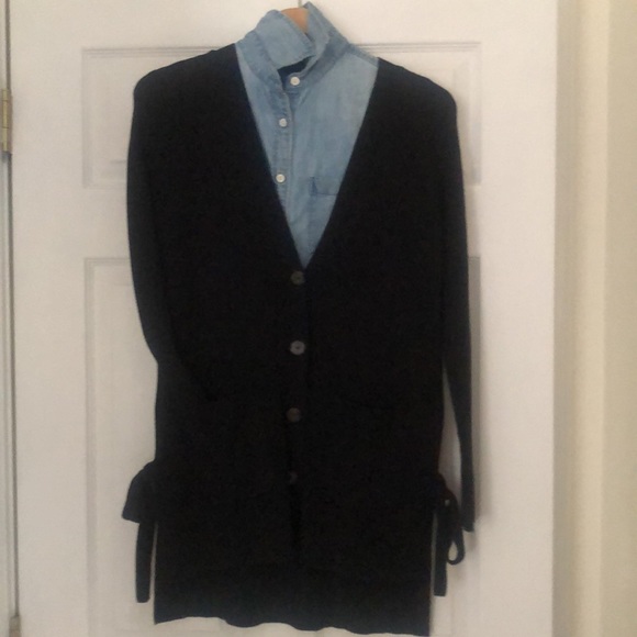 Anthropologie Black rib cardigan. Good condition. - Picture 3 of 5